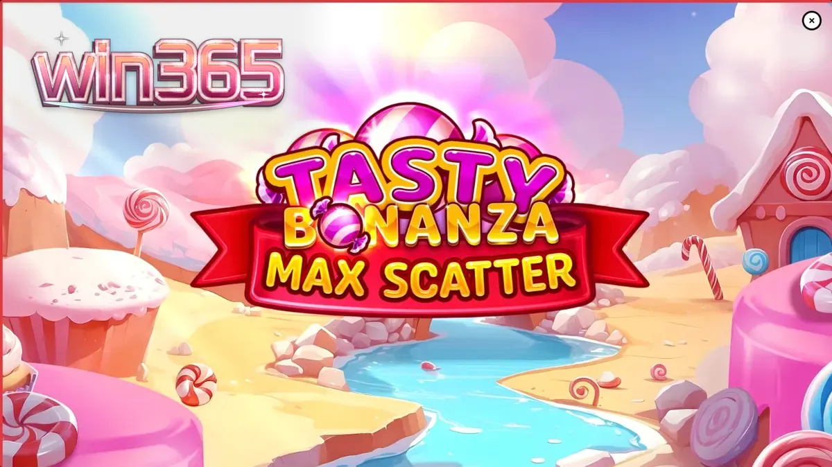 Interface colorida e doce do slot Tasty Bonanza Max Scatter com símbolos de doces vibrantes.